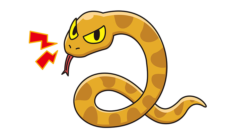 威嚇するヘビのイラスト